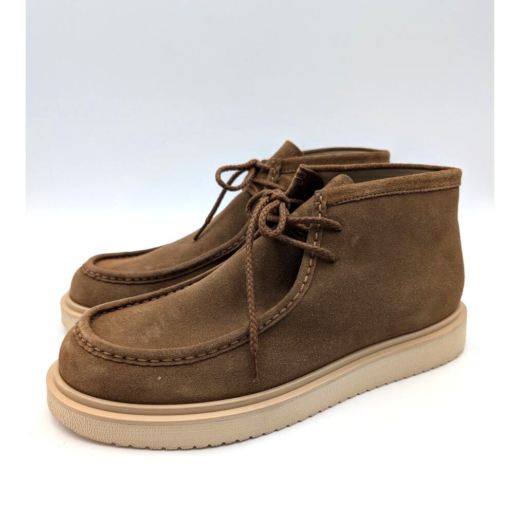 Vince June Leather Desert Chukka Boots Apron Toe Men's Brown Size US8M EU41